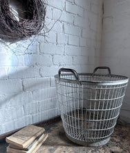 Load image into Gallery viewer, Vintage Galvanised steel wire French potato basket 
