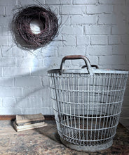 Load image into Gallery viewer, Vintage Galvanised steel wire French potato basket 