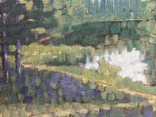 Load image into Gallery viewer, Vintage Impressionistic pointillism Landscape oil panting on board