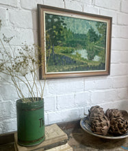 Load image into Gallery viewer, Vintage Impressionistic pointillism Landscape oil panting on board