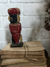 Load image into Gallery viewer, Vintage Indian wooden carved hand painted folk art watchman figure