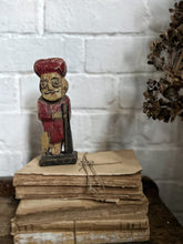 Load image into Gallery viewer, Vintage Indian wooden carved hand painted folk art watchman figure