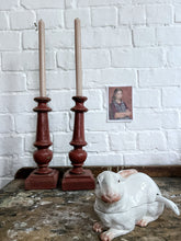 Load image into Gallery viewer, Vintage Italian Venezia Rigattieri majolica white rabbit turren &amp; ceramic spoon