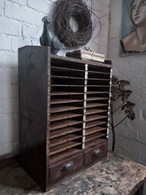 Load image into Gallery viewer, Vintage Japanese printers type filing cabinet with 2 drawers