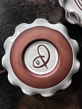 Load image into Gallery viewer, Vintage Mid 20th Century Stephen Pearce curly terracotta white glazed Shangarry plate Ireland
