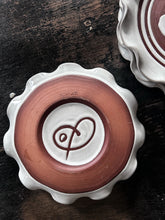 Load image into Gallery viewer, Vintage Mid 20th Century Stephen Pearce curly terracotta white glazed Shangarry plate Ireland