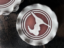 Load image into Gallery viewer, Vintage Mid 20th Century Stephen Pearce curly terracotta white glazed Shangarry plate Ireland