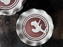 Load image into Gallery viewer, Vintage Mid 20th Century Stephen Pearce curly terracotta white glazed Shangarry plate Ireland