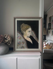 Load image into Gallery viewer, Vintage Mid 20th Century portrait oil painting on board of a female framed