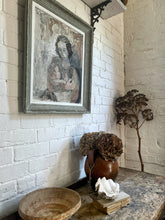 Load image into Gallery viewer, Vintage Mid 20th Century signed and dated oil painting portrait on board mother &amp; child