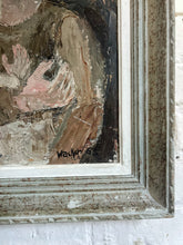 Load image into Gallery viewer, Vintage Mid 20th Century signed and dated oil painting portrait on board mother &amp; child