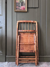 Load image into Gallery viewer, Vintage Mid century burnt wood bamboo tortoiseshell folding chair