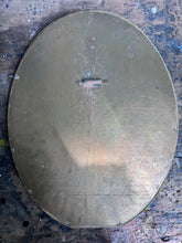Load image into Gallery viewer, Vintage Mid century gold ochre velvet oval mirror