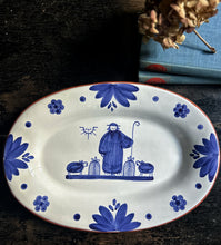 Load image into Gallery viewer, Vintage Portuguese Folk art blue &amp; white plate platter