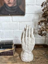 Load image into Gallery viewer, Vintage Rodin style white moulded clay praying hands sculpture