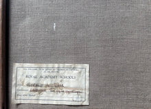Load image into Gallery viewer, Vintage Royal Acadamy nude portrait oil on canvas label on verso