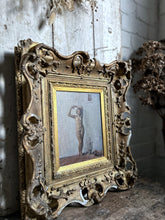 Load image into Gallery viewer, Vintage Russian School Nude oil painting portrait in gilt gesso antique frame