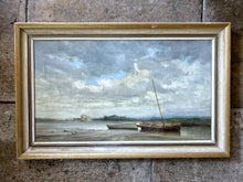 Load image into Gallery viewer, Vintage Serene low tide estuary scene oil painting on canvas