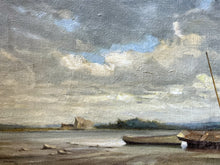 Load image into Gallery viewer, Vintage Serene low tide estuary scene oil painting on canvas