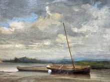 Load image into Gallery viewer, Vintage Serene low tide estuary scene oil painting on canvas