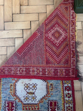 Load image into Gallery viewer, Vintage Turkish Anatolian wool rug runner red yellow blue Country house style