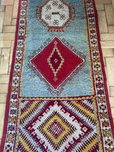 Load image into Gallery viewer, Vintage Turkish Anatolian wool rug runner red yellow blue Country house style