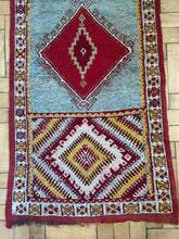 Load image into Gallery viewer, Vintage Turkish Anatolian wool rug runner red yellow blue Country house style