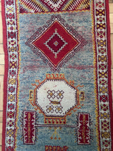 Load image into Gallery viewer, Vintage Turkish Anatolian wool rug runner red yellow blue Country house style