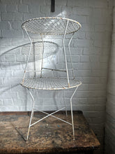 Load image into Gallery viewer, Vintage Mid century White metal wire work 1950's French garden side table 