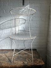 Load image into Gallery viewer, A Vintage mid century White metal wire 1950's French garden side table.
