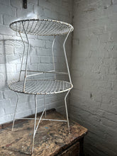Load image into Gallery viewer, A Vintage mid century White metal wire 1950's French garden side table.