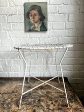 Load image into Gallery viewer, Vintage Mid century White metal wire work 1950's French garden side table 