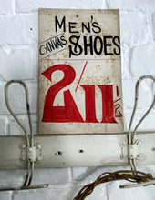 Load image into Gallery viewer, Vintage card hand written painted shop advertising signage mens Shoes