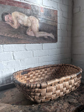 Load image into Gallery viewer, Vintage large coppiced wood oak swill basket 