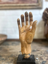 Load image into Gallery viewer, Vintage early 20th Century 1920&#39;s plaster hand anatomical study mannequin on plinth
