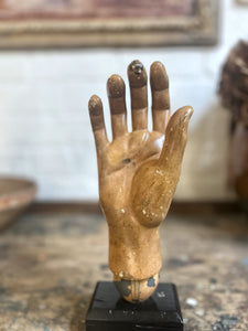Vintage early 20th Century 1920's plaster hand anatomical study mannequin on plinth
