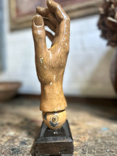Load image into Gallery viewer, Vintage early 20th Century 1920&#39;s plaster hand anatomical study mannequin on plinth