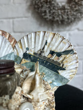 Load image into Gallery viewer, Vintage early 20th Century French souvenir shell hand painted ink well