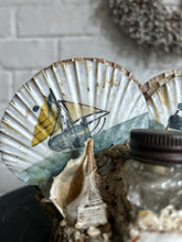 Load image into Gallery viewer, Vintage early 20th Century French souvenir shell hand painted ink well