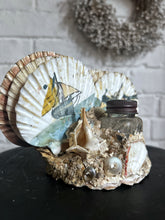 Load image into Gallery viewer, Vintage early 20th Century French souvenir shell hand painted ink well