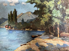 Load image into Gallery viewer, Vintage French 1943 post impressionist  landscape oil painting on wood