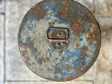 Load image into Gallery viewer, Vintage large blue metal Flour storage tin