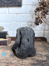 Load image into Gallery viewer, Vintage mid 20th Century black textured clay nude figure sculpture