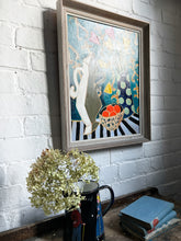 Load image into Gallery viewer, Vintage mid century cubist abstract still life oil painting