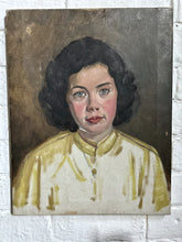Load image into Gallery viewer, Vintage mid century realism portrait oil painting on canvas woman female