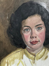 Load image into Gallery viewer, Vintage mid century realism portrait oil painting on canvas woman female