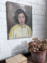Load image into Gallery viewer, Vintage mid century realism portrait oil painting on canvas woman female