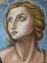 Load image into Gallery viewer, Vintage oil painting on canvas Italian renaissance style portrait female