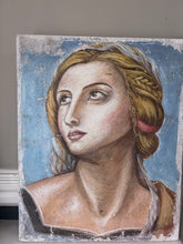 Load image into Gallery viewer, Vintage oil painting on canvas Italian renaissance style portrait female