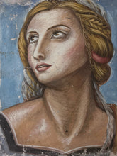 Load image into Gallery viewer, Vintage oil painting on canvas Italian renaissance style portrait female